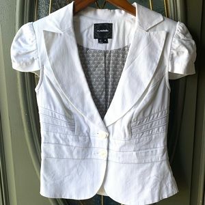 Short Sleeve White Blazer